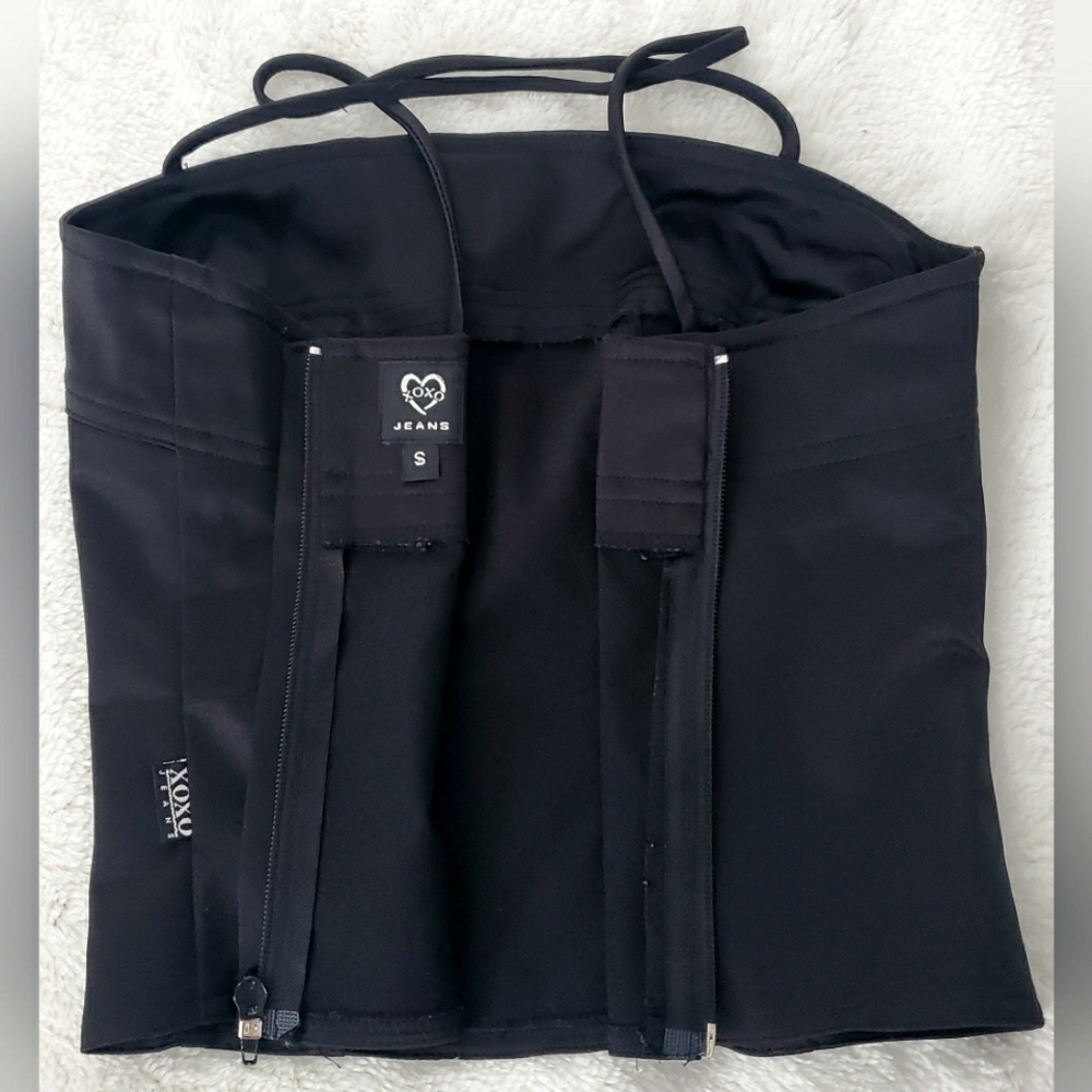 ❗SALE❗XOXO Black Silky Look Corset - Picture 3 of 5
